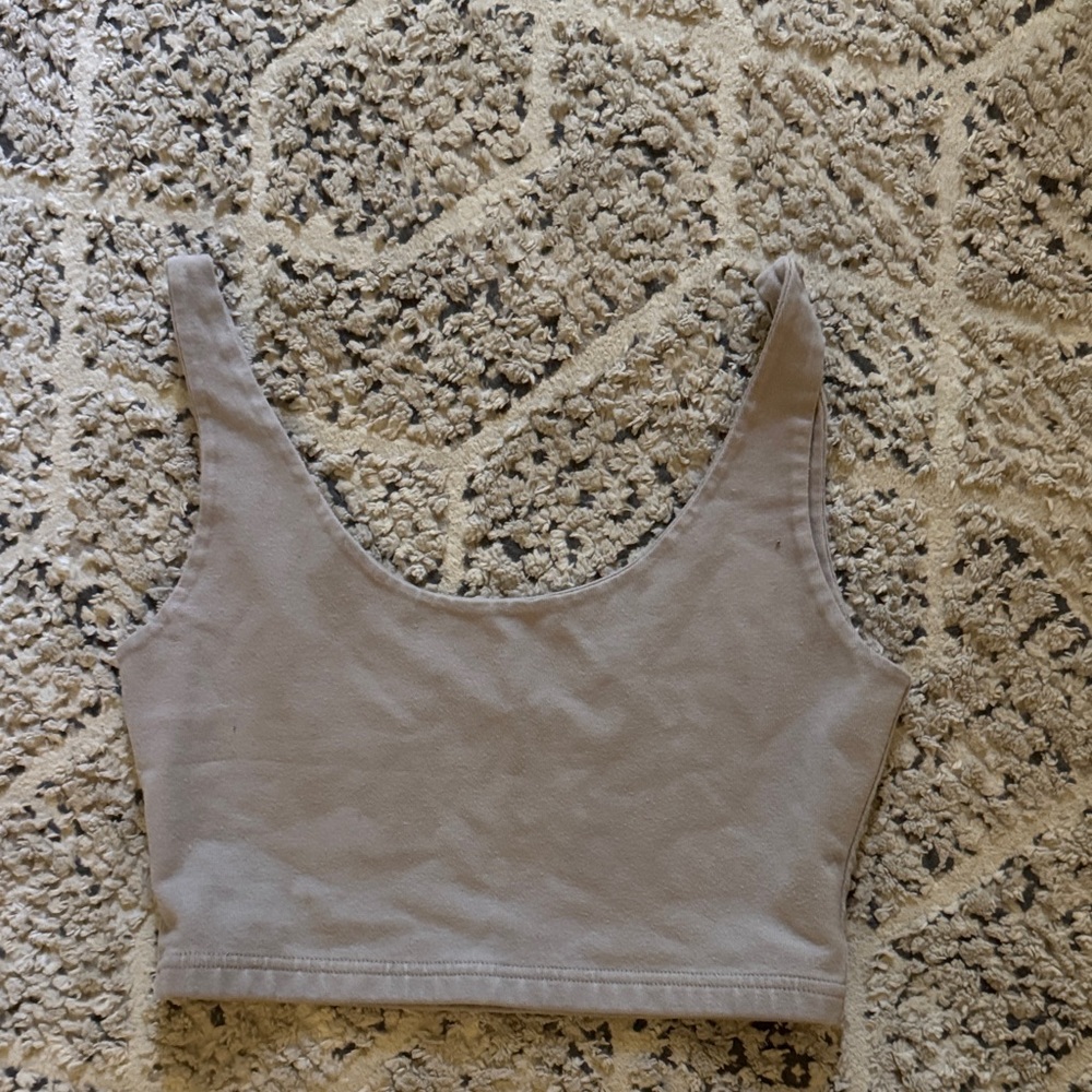 Tan Women's Double layer cotton Crop Top